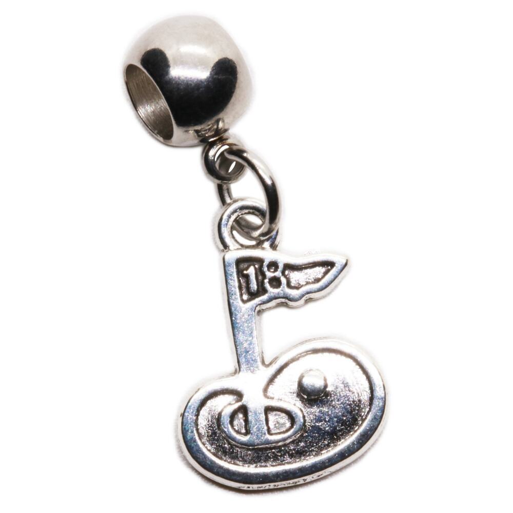 Golf Charm Bead with Stainless Steel Bail, Cute Golf Accessories for Bracelets